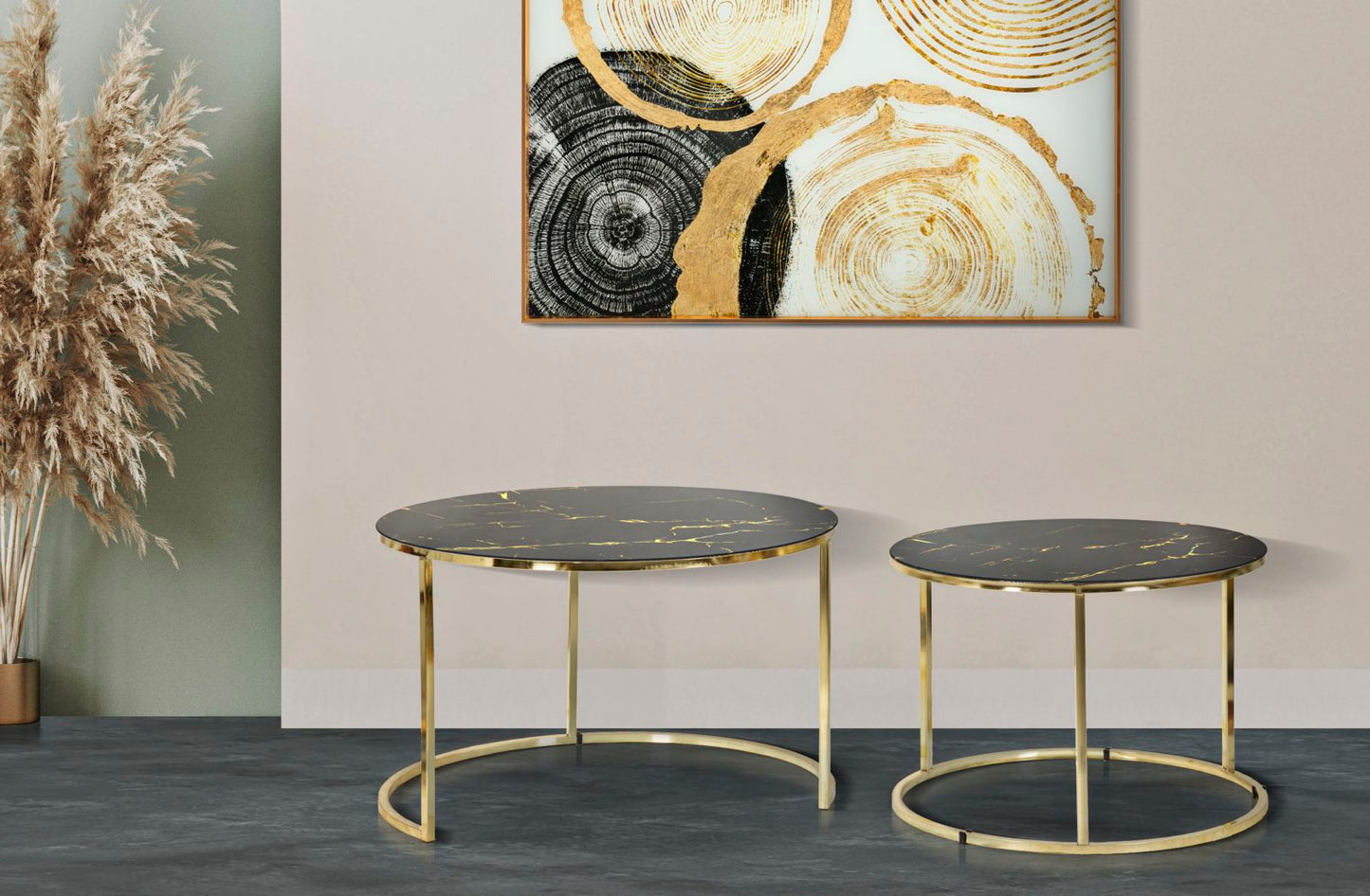 Stolić jednostavan set 2 kom cm ø 75x48-60x43