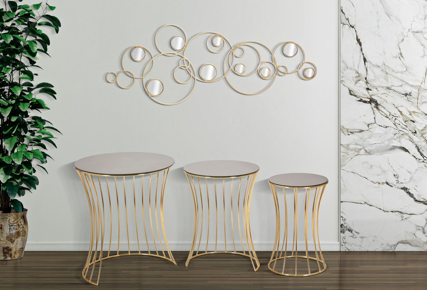 Set od 3 stolića za kavu 47x55, 37x50 i 28x45 cm