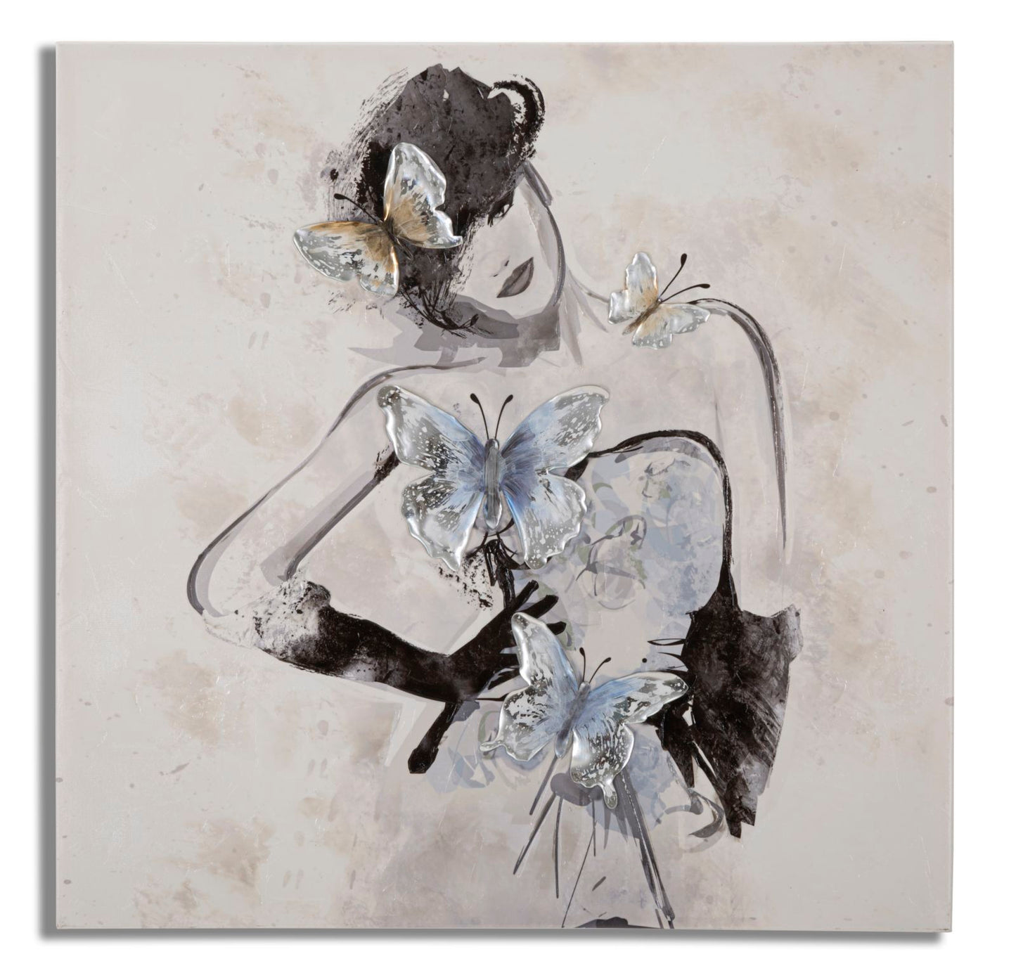 Ručno izrađena ženska zidna slika -B- 80x2,8x80 cm