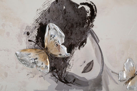 Ručno izrađena ženska zidna slika -B- 80x2,8x80 cm