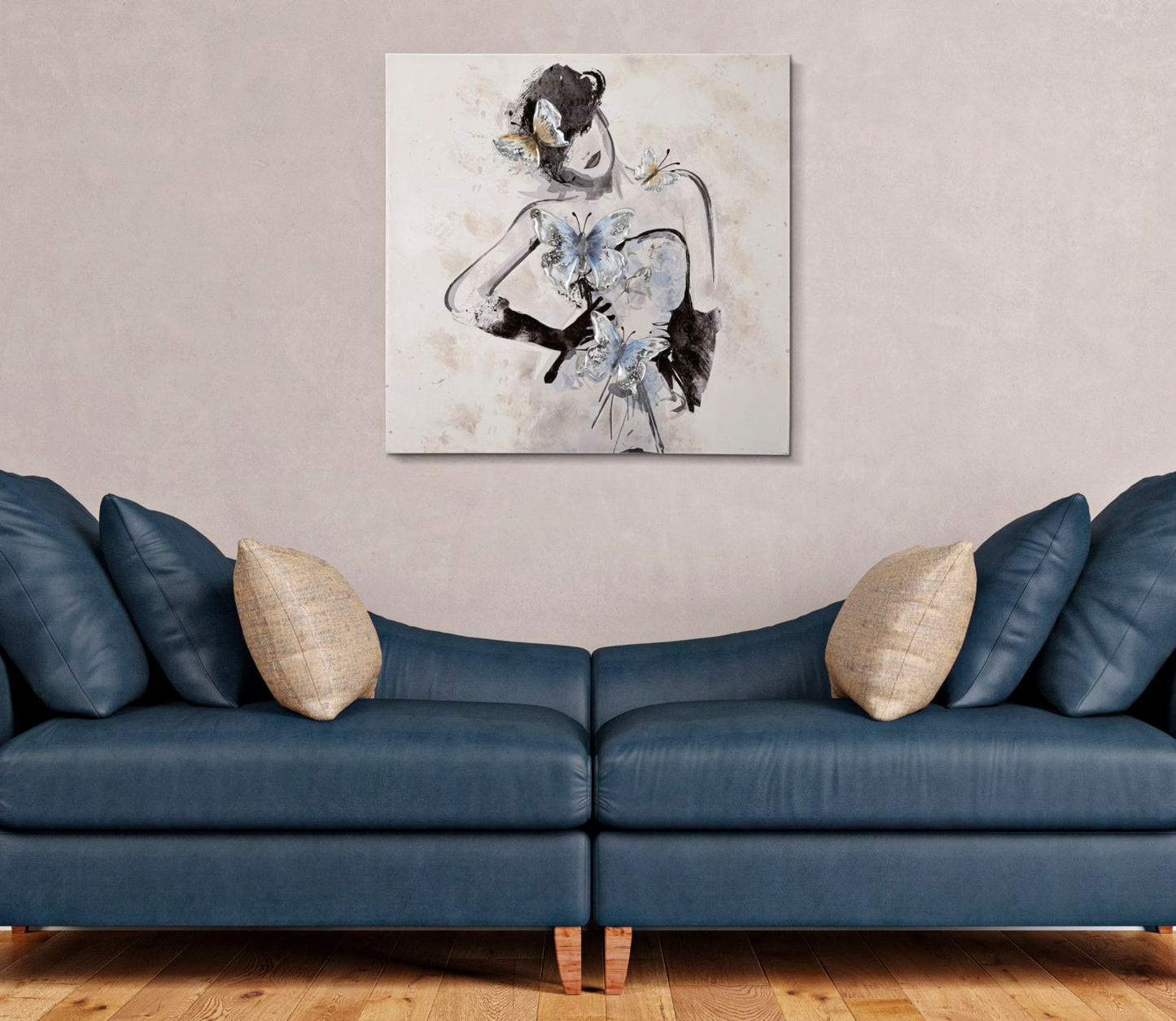 Ručno izrađena ženska zidna slika -B- 80x2,8x80 cm