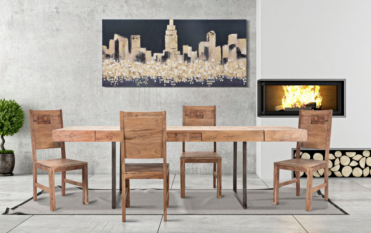 Blagovaonski stol ALANA 77x160-240x90 cm