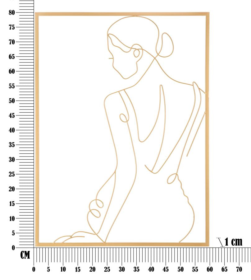 Zidna dekoracija IRON WALL PANEL GOLD WOMAN cm 60X1X80