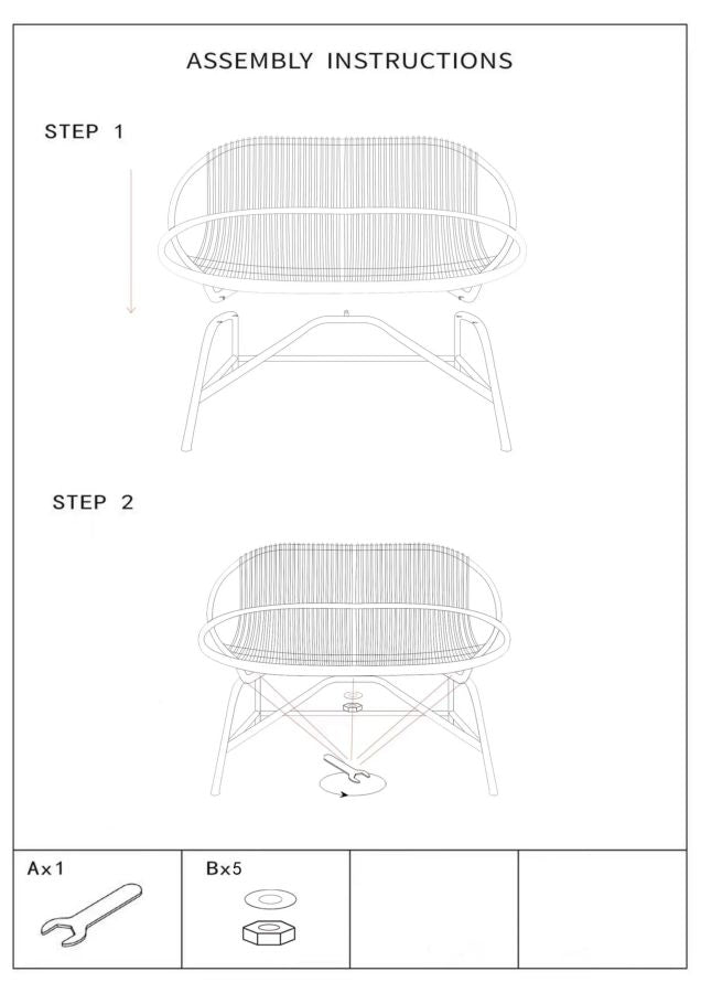 Dvosjed Panama s jastucima 132x66x96,5 cm