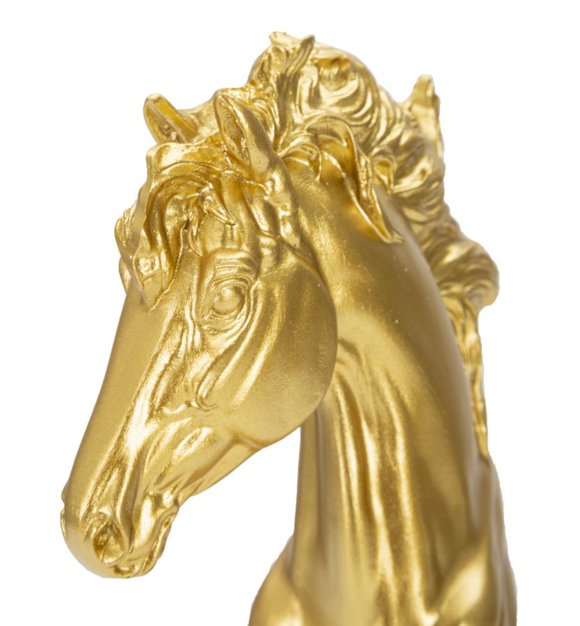Dekoracija GOLD AND BLACK HORSE cm 14X11X27