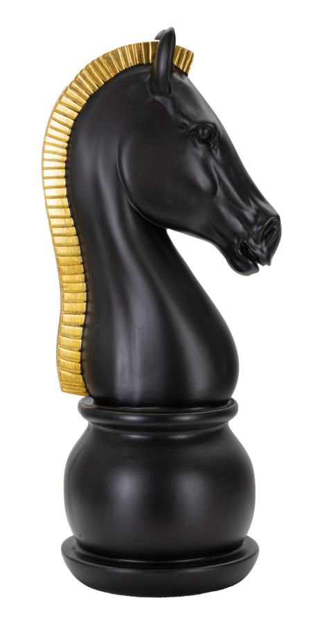 Dekoracija BLACK AND GOLD HORSE cm Ø 18,5X50