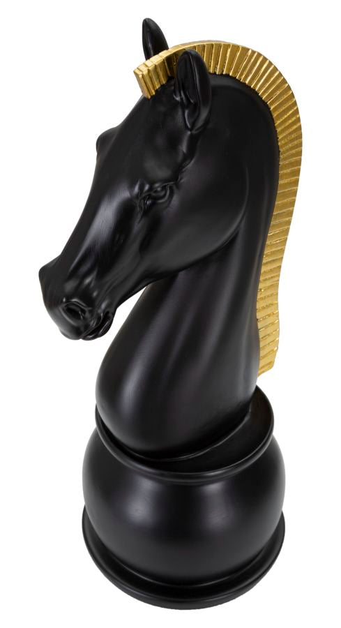 Dekoracija BLACK AND GOLD HORSE cm Ø 18,5X50