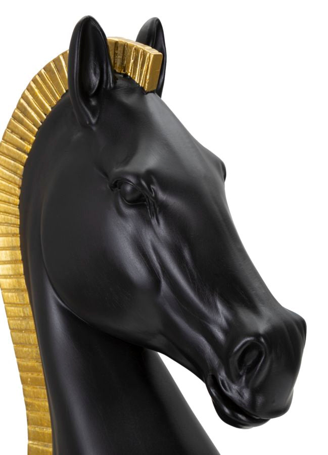 Dekoracija BLACK AND GOLD HORSE cm Ø 18,5X50
