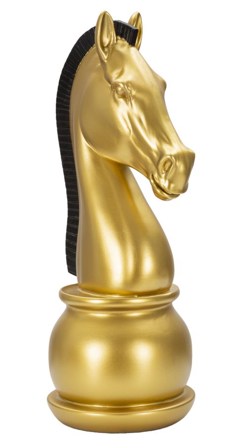 Dekoracija GOLD AND BLACK HORSE cm Ø 18,5X50