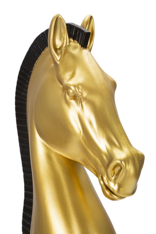 Dekoracija GOLD AND BLACK HORSE cm Ø 18,5X50