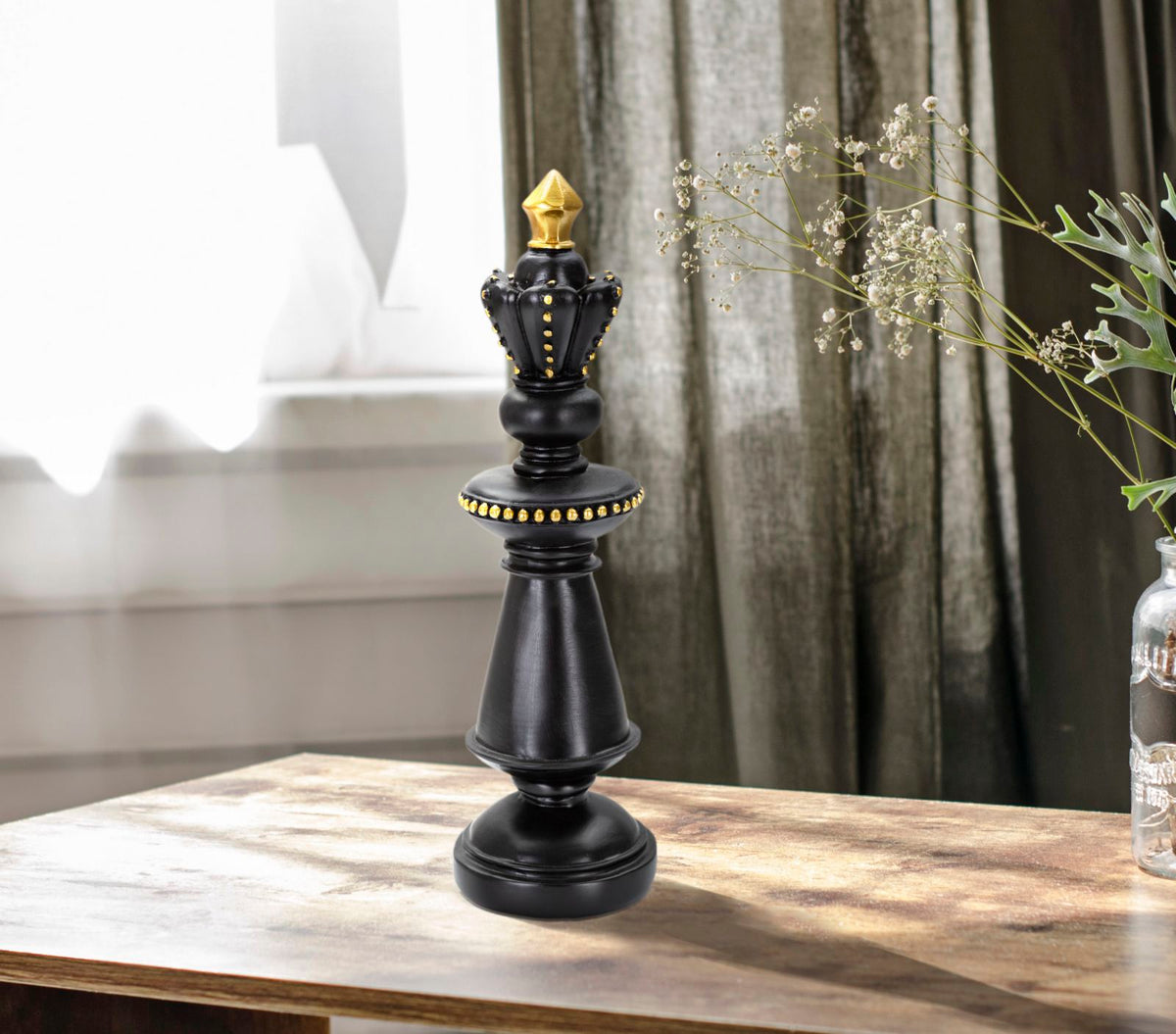 Dekoracija BLACK AND GOLD KING cm Ø 11 x 32,5