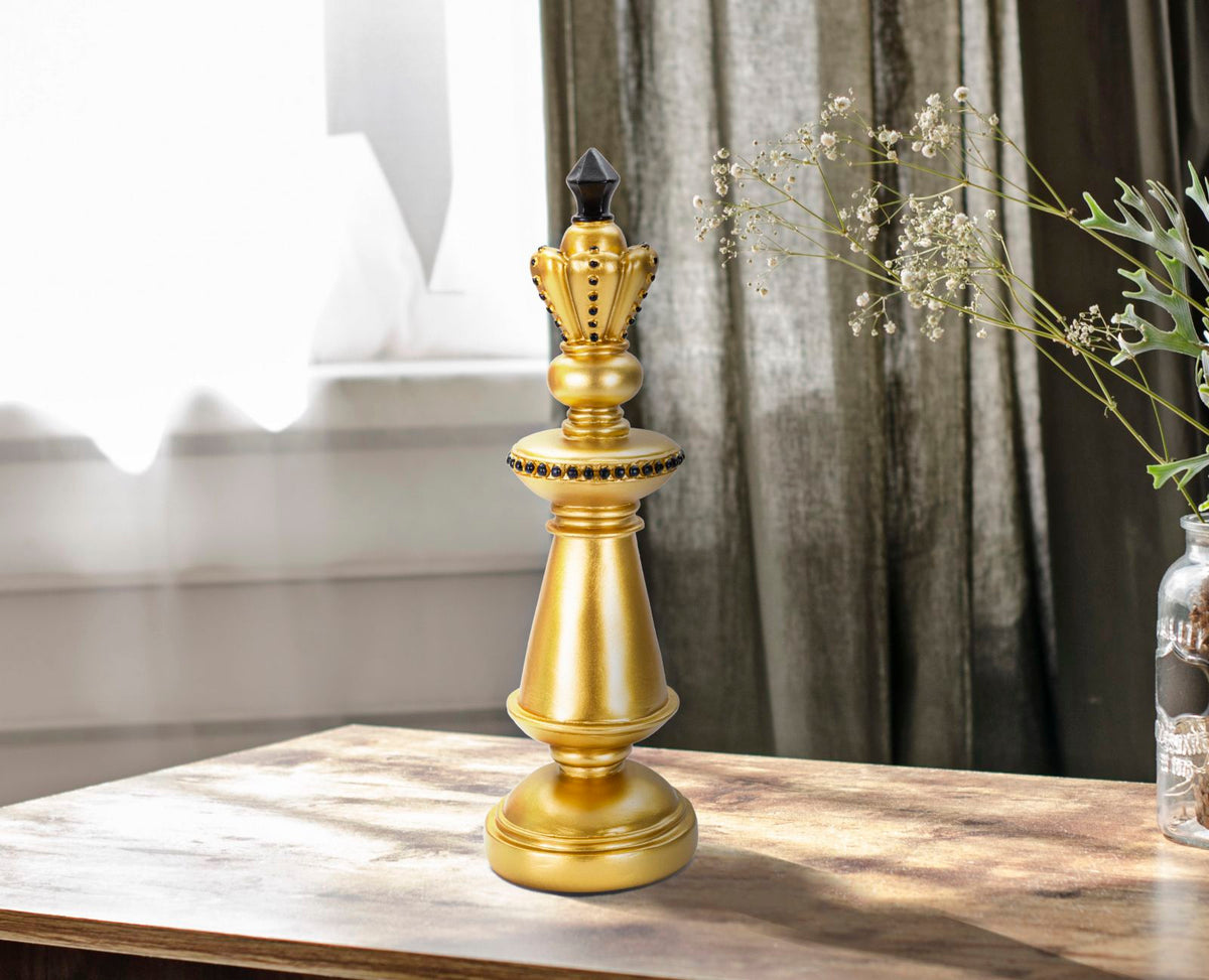 Dekoracija GOLD AND BLACK KING cm Ø 11X32,5