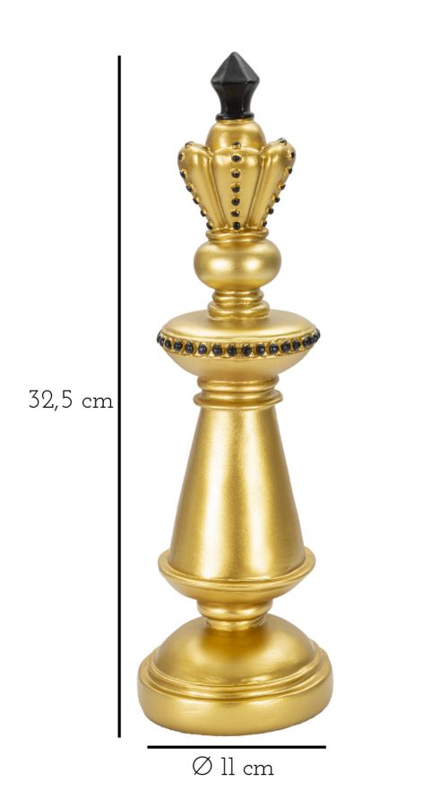 Dekoracija GOLD AND BLACK KING cm Ø 11X32,5