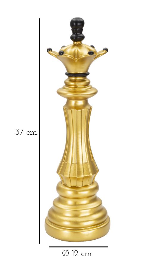 Dekoracija GOLD AND BLACK QUEEN cm Ø 12X37