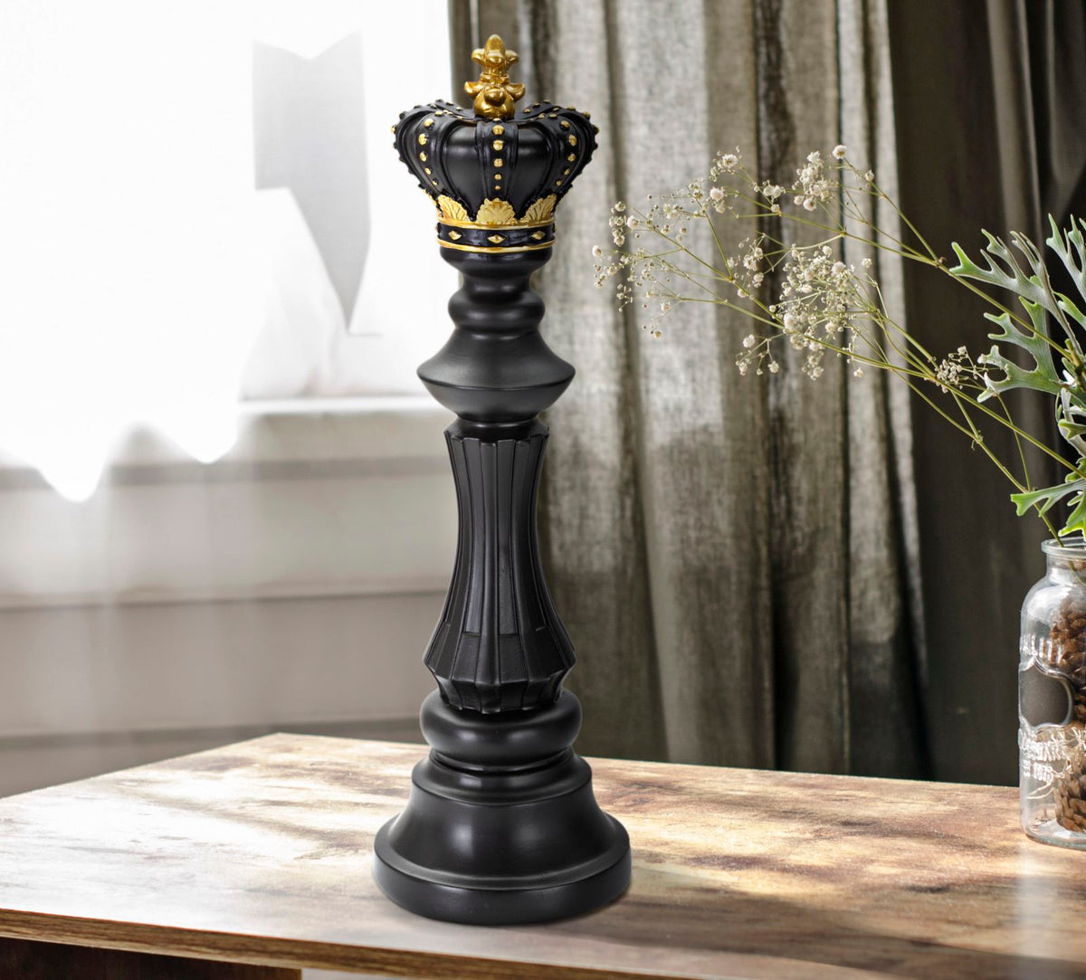 Dekoracija BLACK AND GOLD KING cm Ø 13X40,5