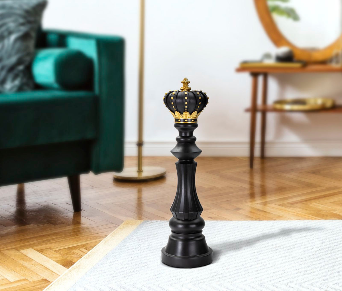 Dekoracija BLACK AND GOLD KING cm Ø 14X50