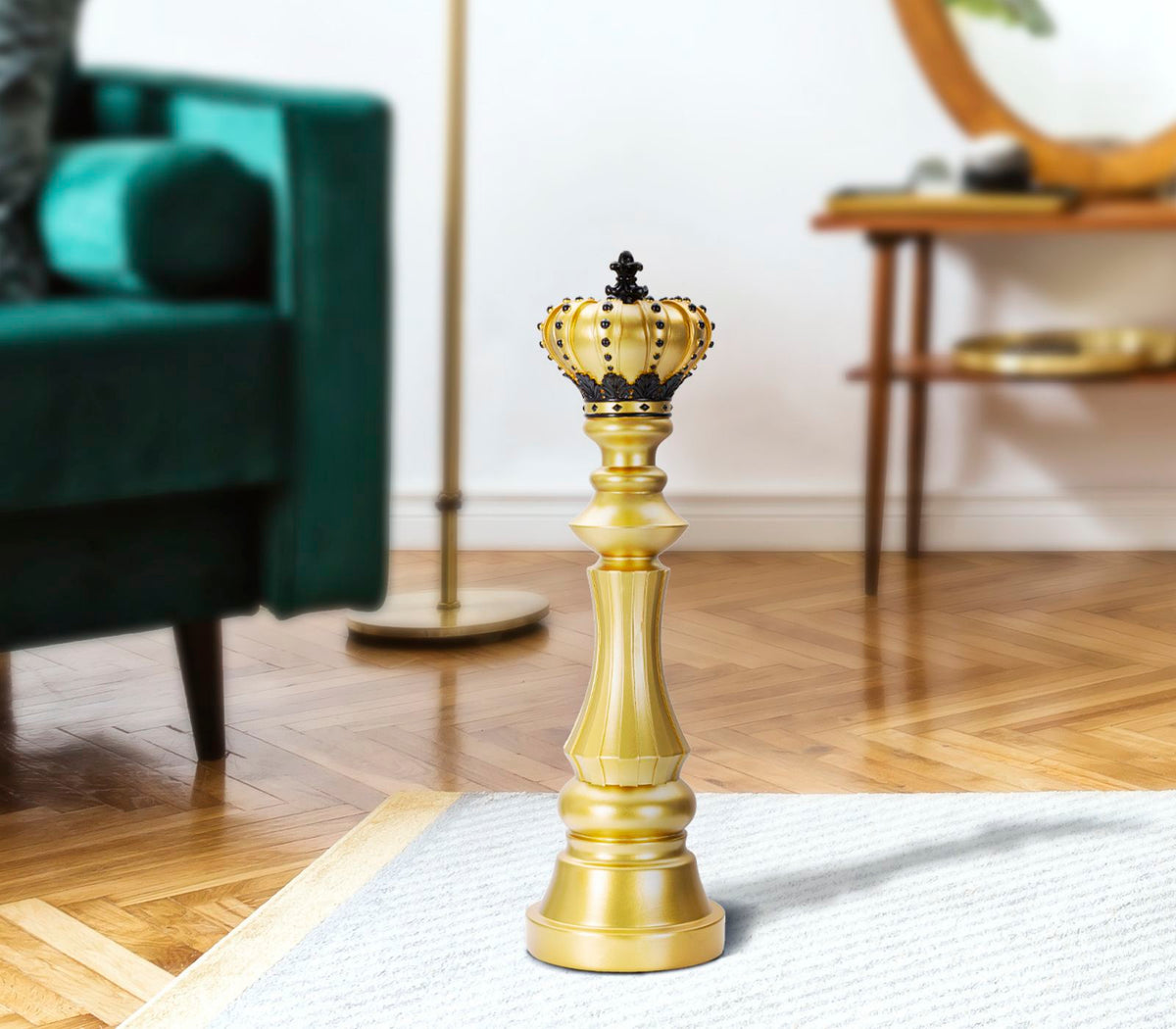 Dekoracija GOLD AND BLACK KING cm Ø 14X50