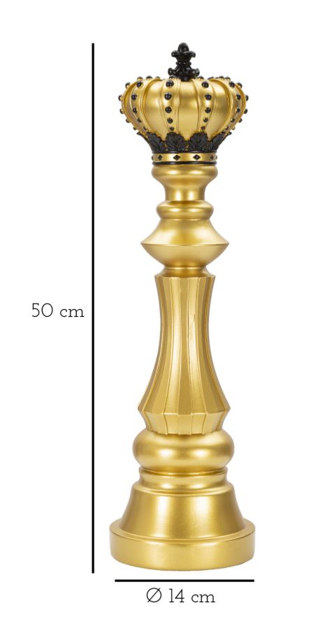 Dekoracija GOLD AND BLACK KING cm Ø 14X50