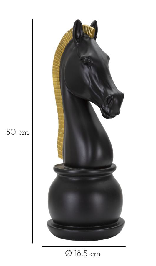 Dekoracija BLACK AND GOLD HORSE cm Ø 18,5X50