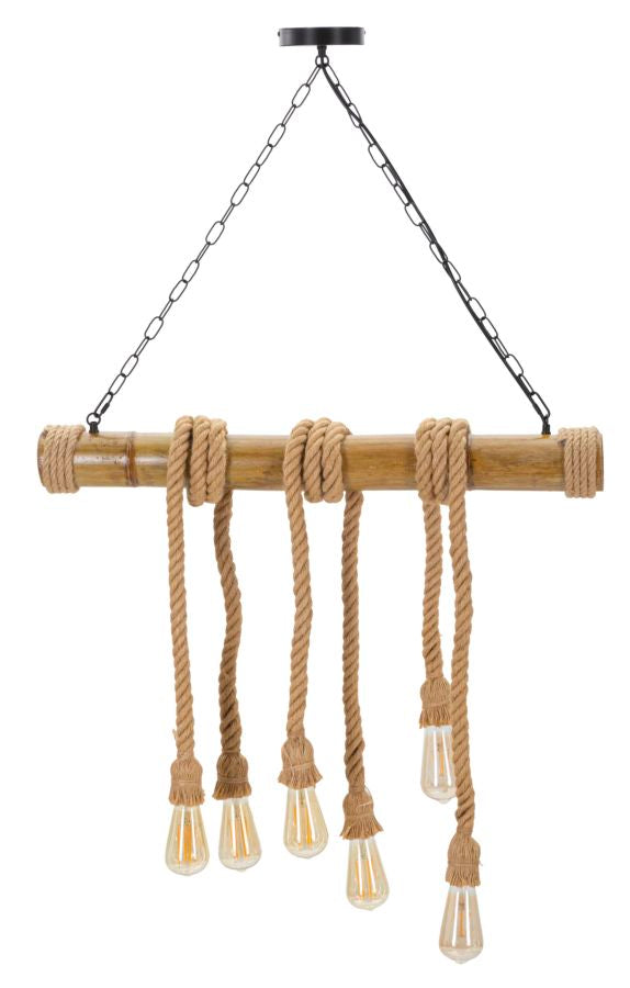 Stropna svjetiljka BAMBOO/ROPE 80 × 15 × 120 cm