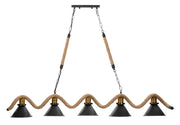 Stropna svjetiljka CUP/ROPE, 5 žarulja, 130 × 20 × 80 cm