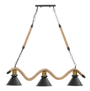Stropna svjetiljka CUP/ROPE, 3 svjetla, 84 × 20 × 88 cm
