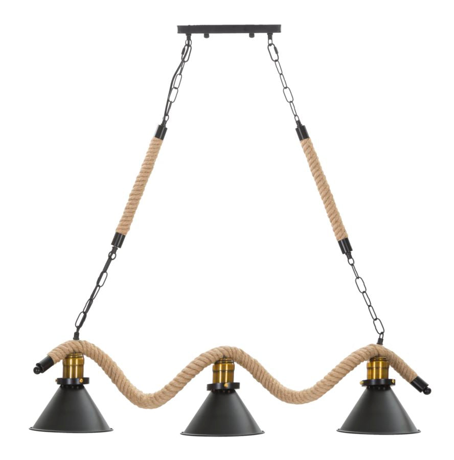 Stropna svjetiljka CUP/ROPE, 3 svjetla, 84 × 20 × 88 cm