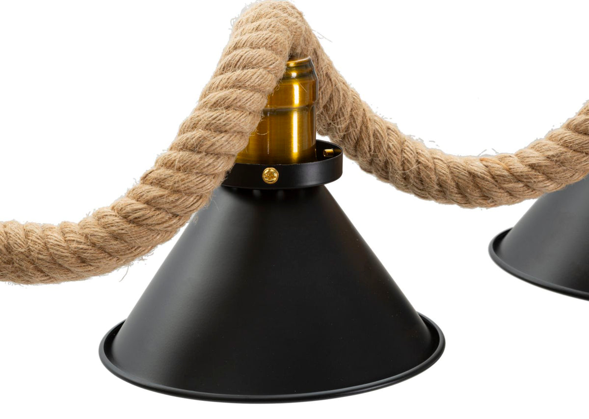 Stropna svjetiljka CUP/ROPE, 5 žarulja, 130 × 20 × 80 cm