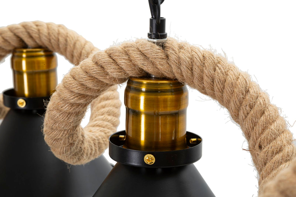 Stropna svjetiljka CUP/ROPE, 5 žarulja, 130 × 20 × 80 cm