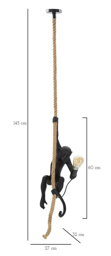 Stropna svjetiljka MONKEY BLACK Ø 27 × 32 × 60 cm
