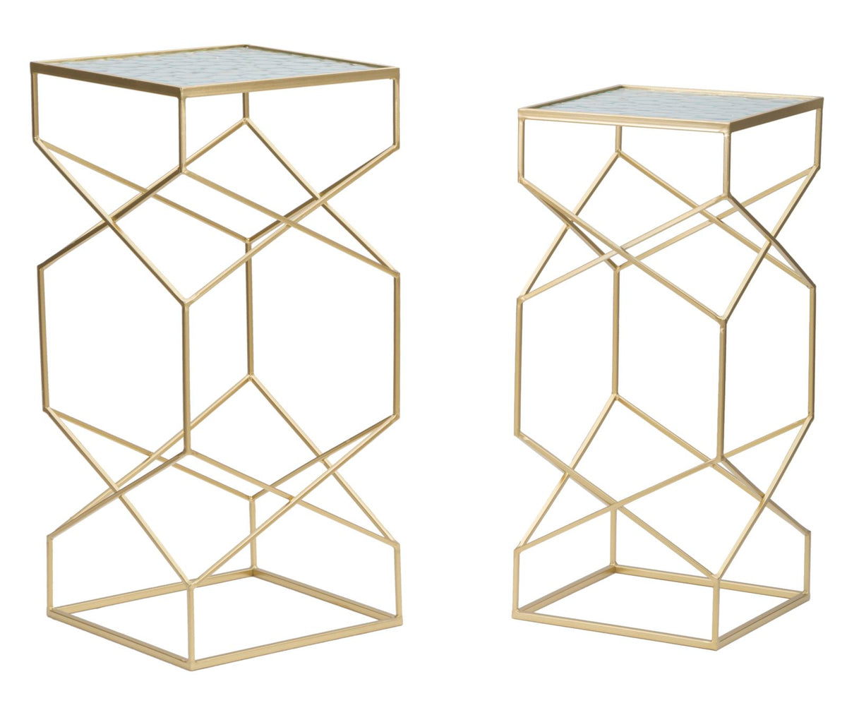 Stolići GLASSY set 2 kom 31,5X31,5X68-28X28X64 cm