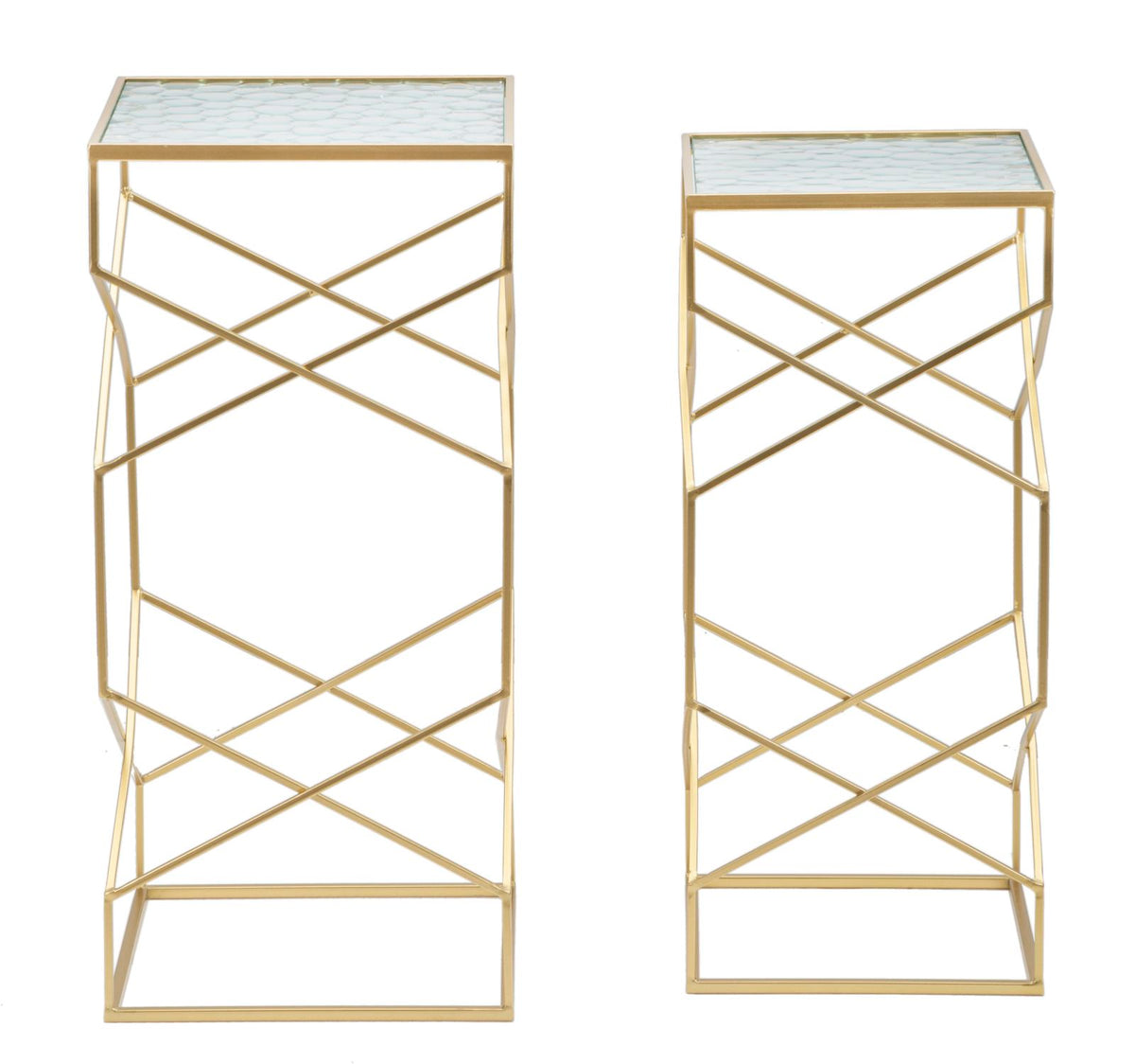 Stolići GLASSY set 2 kom 31,5X31,5X68-28X28X64 cm