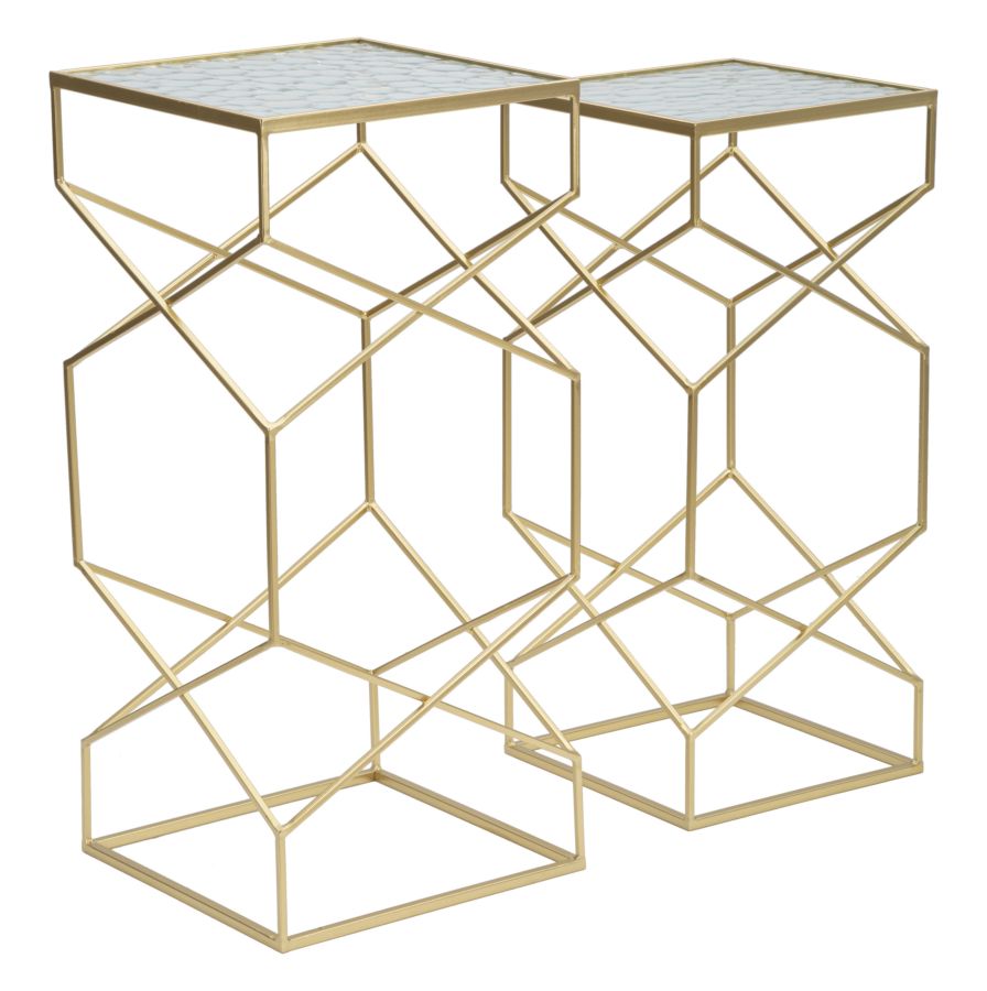 Stolići GLASSY set 2 kom 31,5X31,5X68-28X28X64 cm