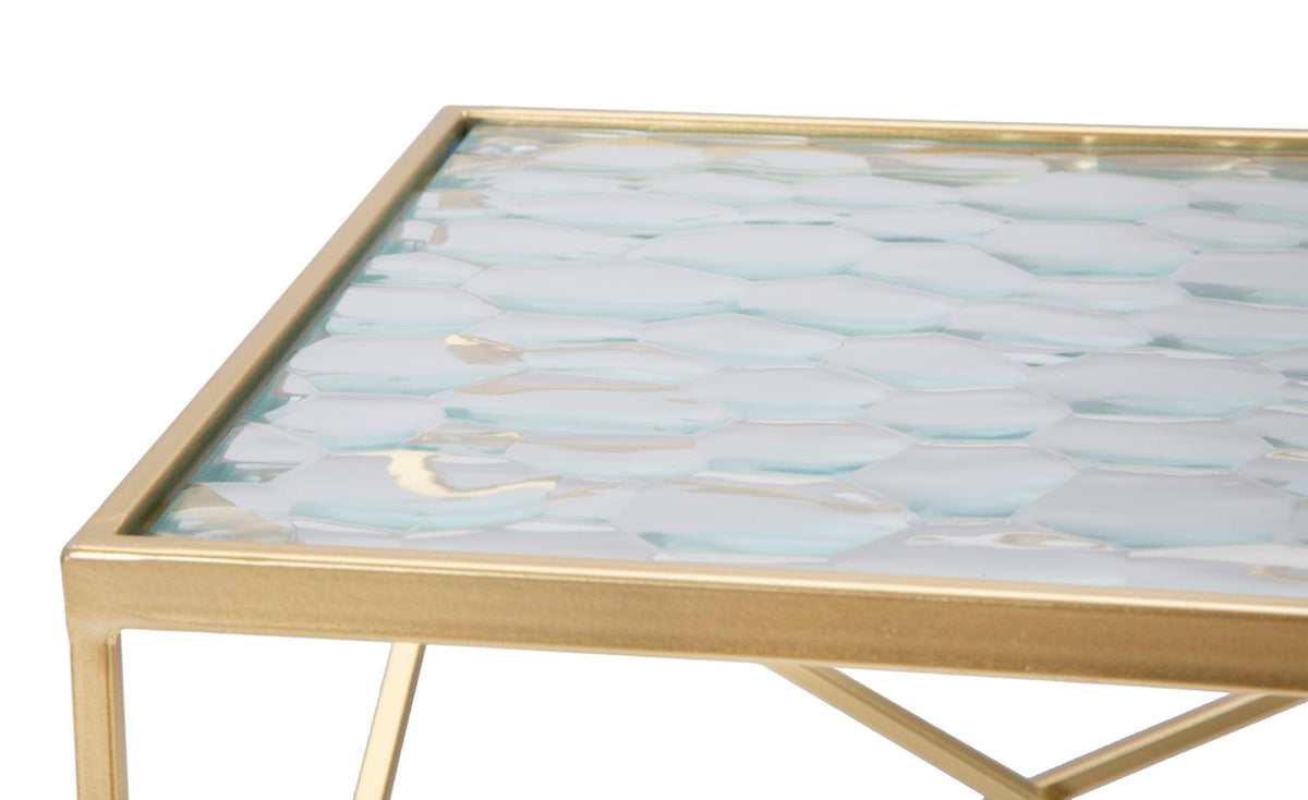 Stolići GLASSY set 2 kom 31,5X31,5X68-28X28X64 cm