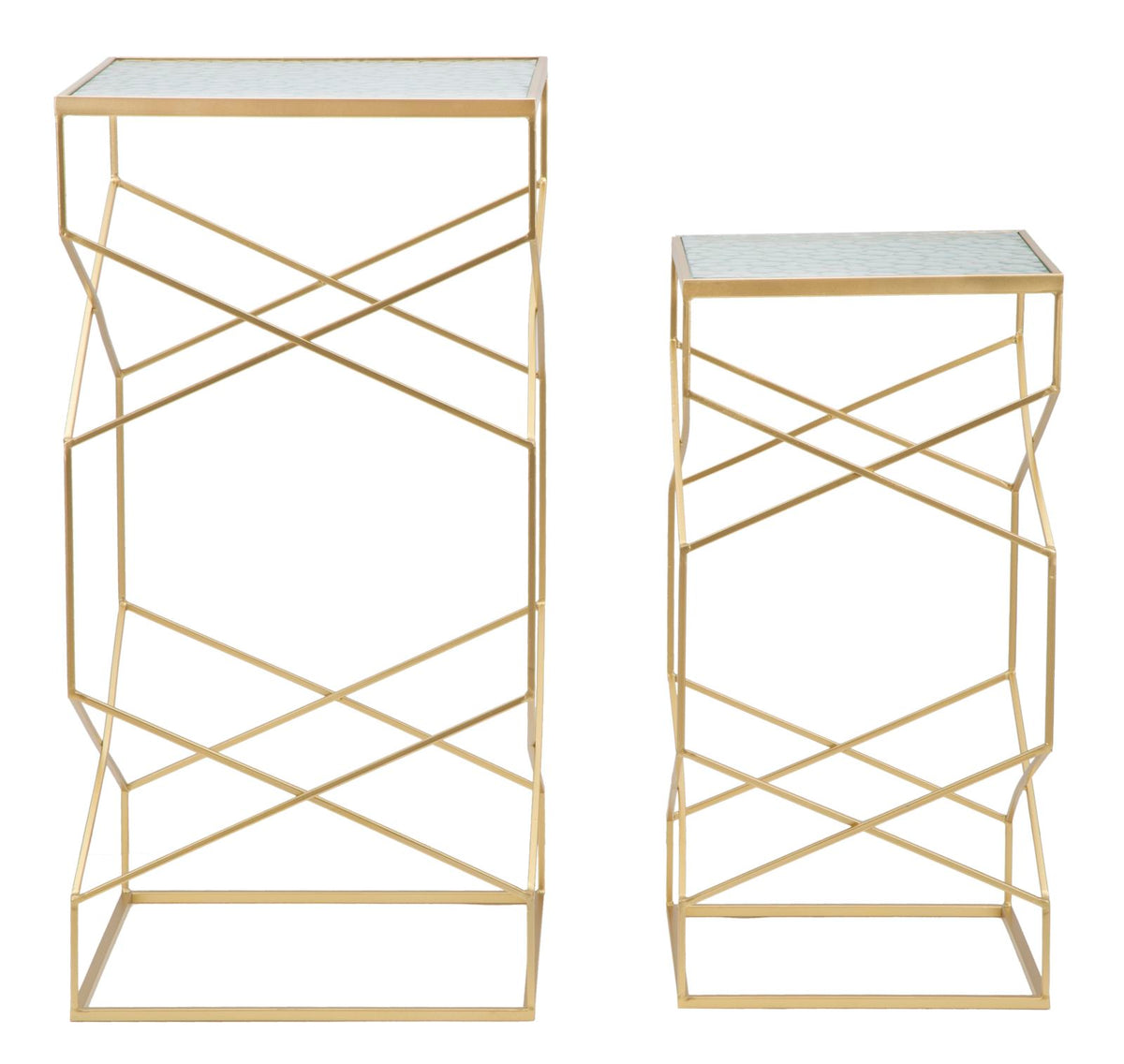 Stolić GLASSY COPPIA 50X50X100-40X40X80 cm