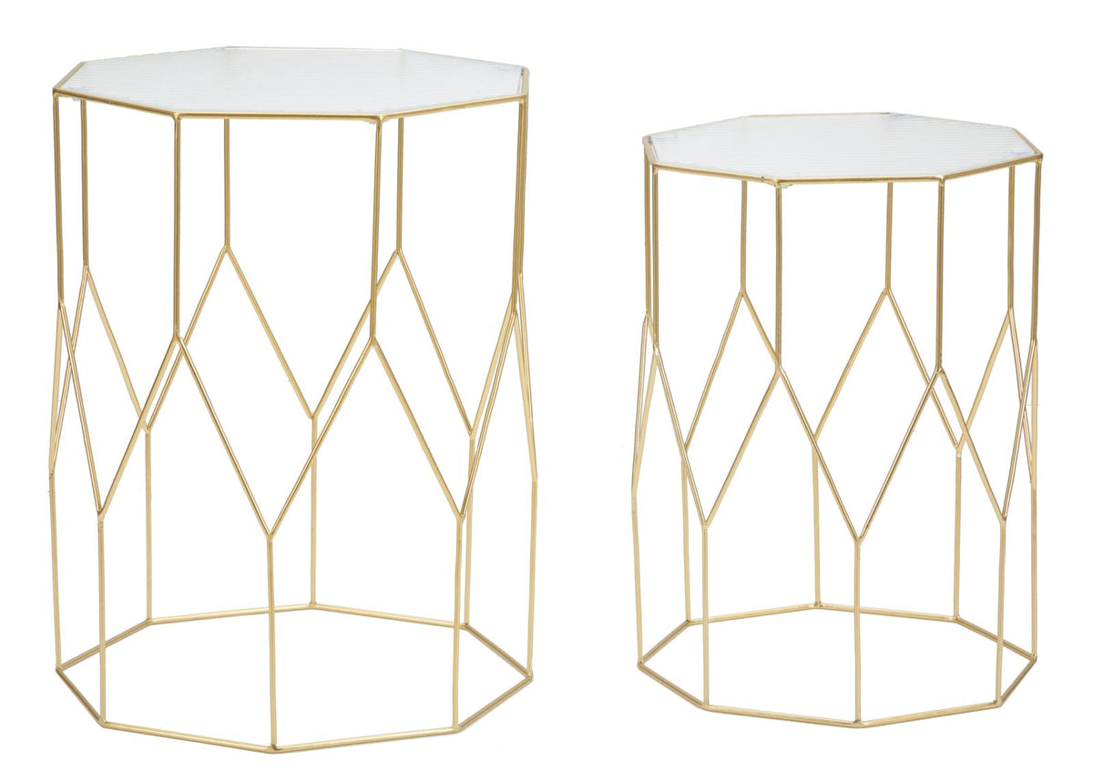 Stolić NEW GLASS set 2 kom A Ø 37X47-31X42 cm