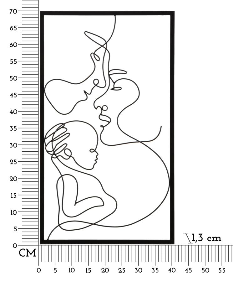Zidna dekoracija FAMILY 40X1,3X70 cm