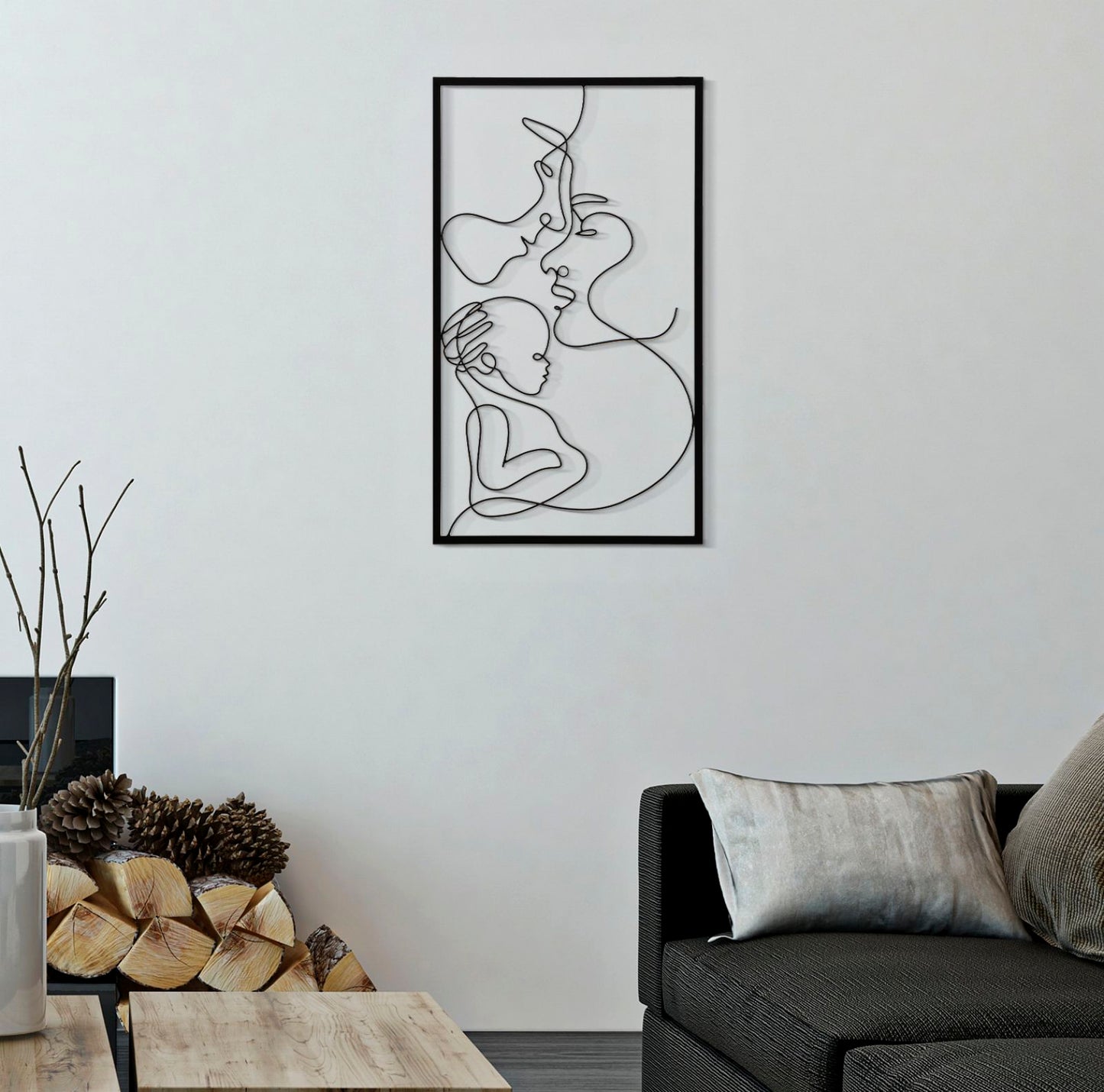 Zidna dekoracija FAMILY 40X1,3X70 cm