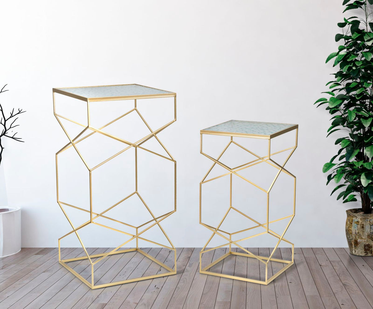 Stolić GLASSY COPPIA 50X50X100-40X40X80 cm