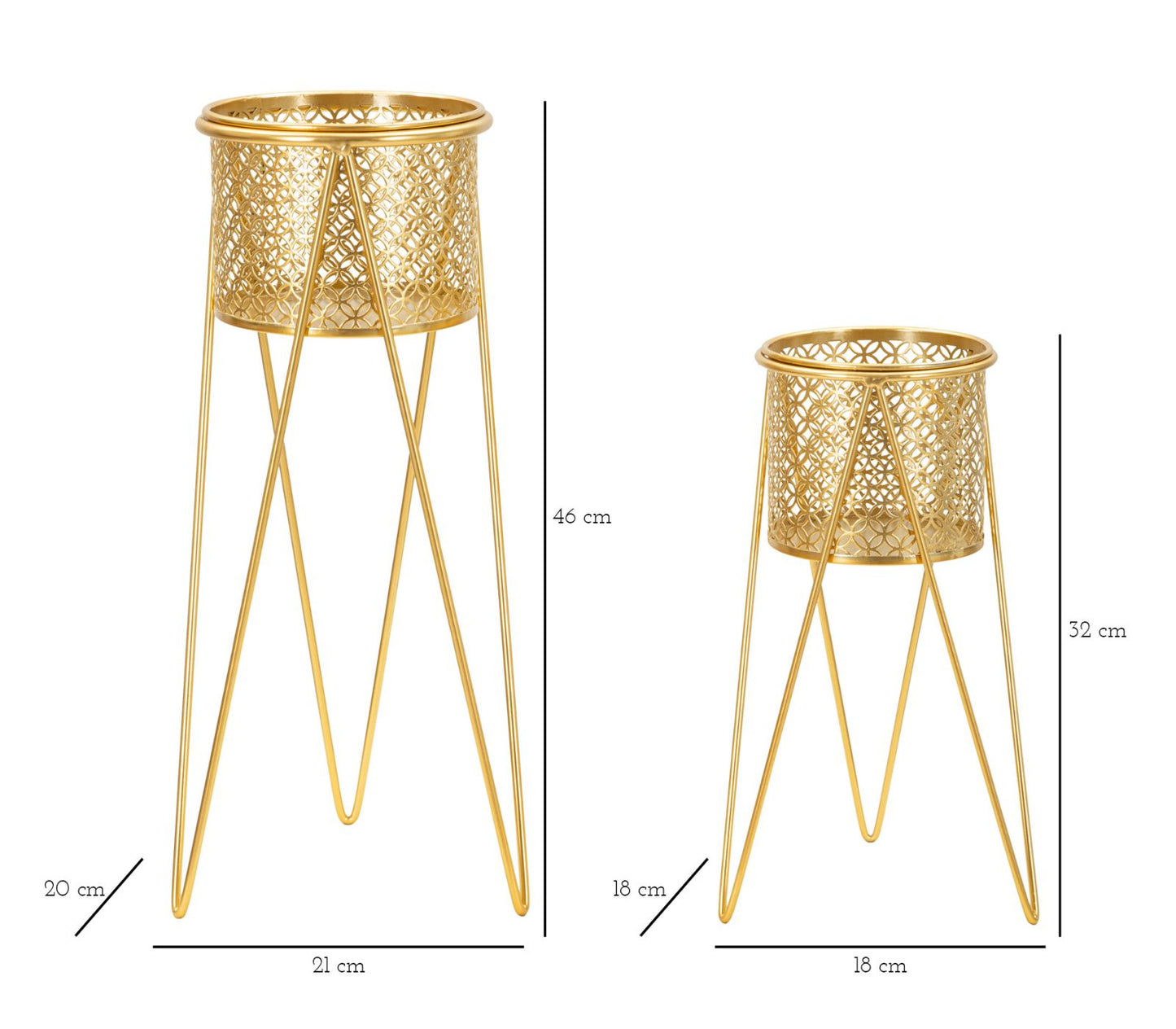 Stalak za cvijeće NAT set 2 kom 21X20X46-18X18X32 cm