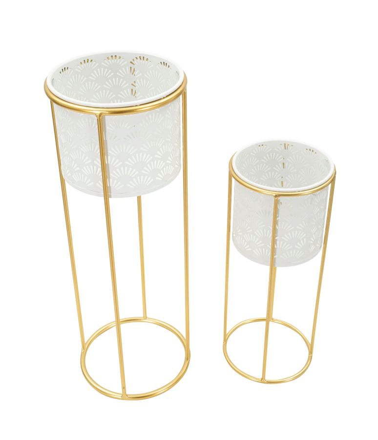 Stalak za cvijeće WHITY set 2 kom Ø 17X46-14X34 cm