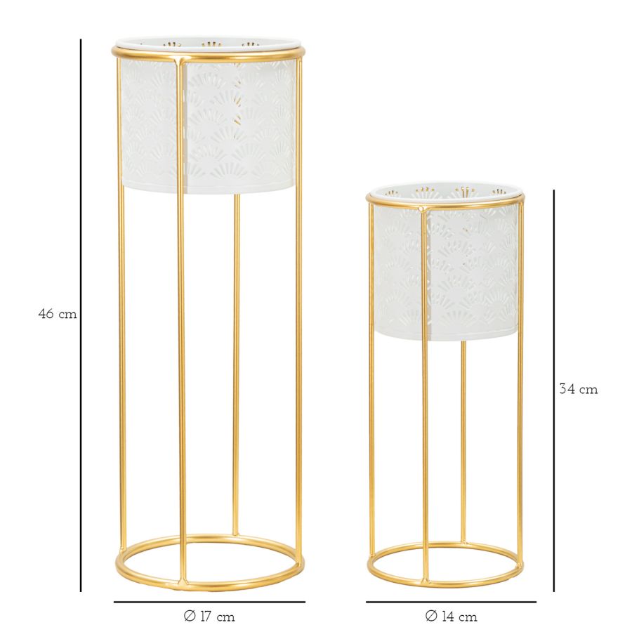 Stalak za cvijeće WHITY set 2 kom Ø 17X46-14X34 cm