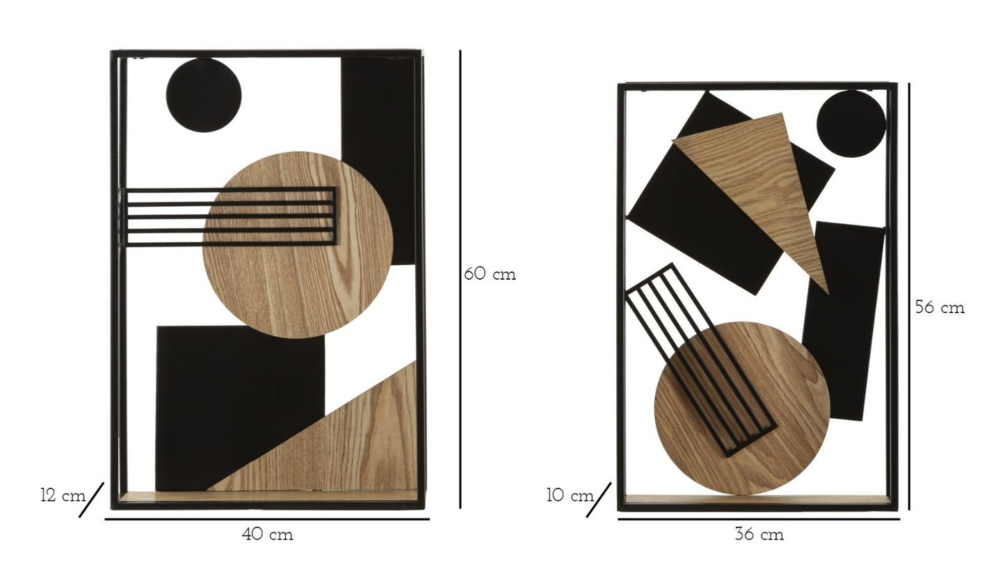 Zidna polica GRACIE 40x12x60 - 36x10x56 cm