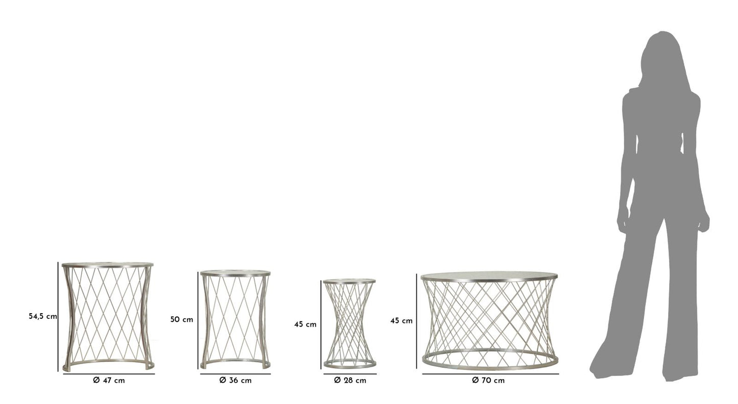 Stolić za kavu+završni stol SAWYER ø 70x45-47x54,5-36x50-28x45 cm