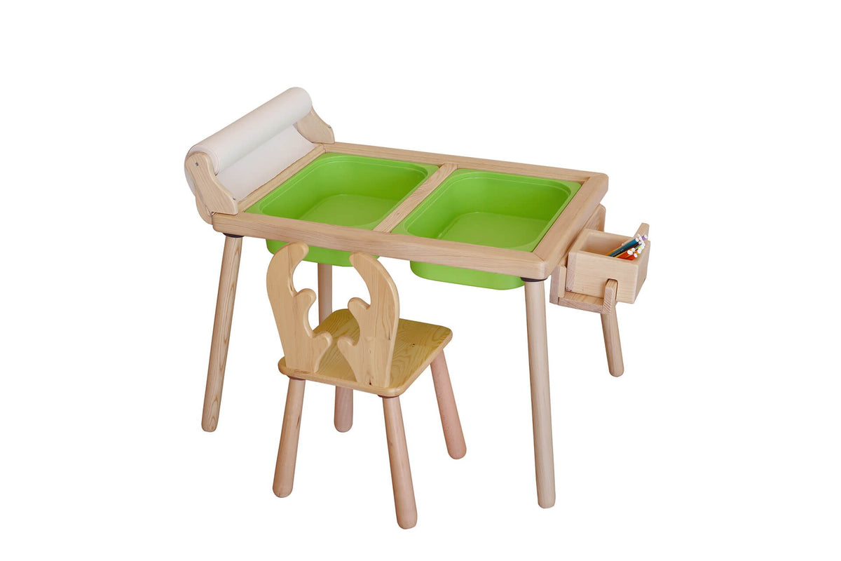 Dječji stol set Roll and Chair - Green
