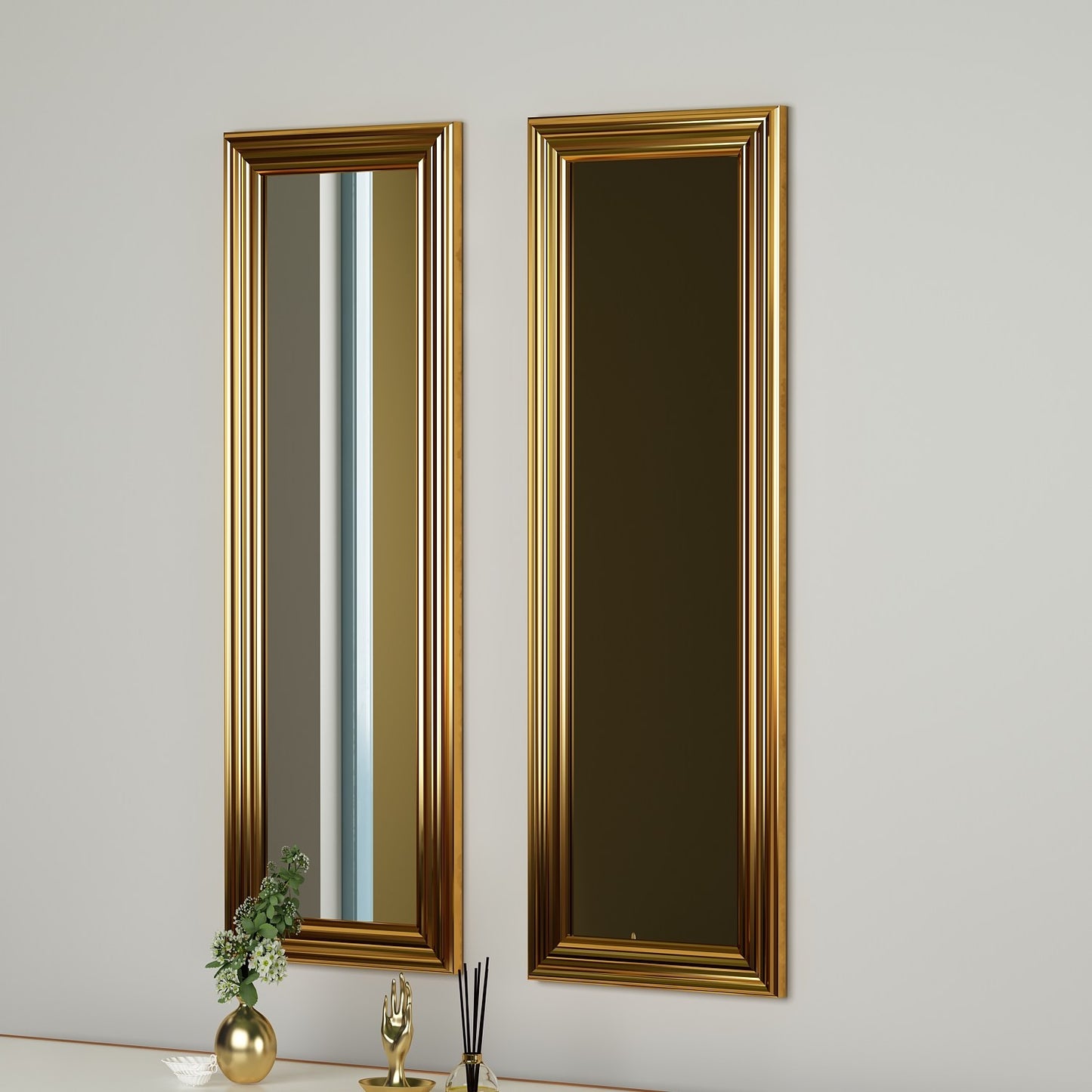 Set ogledala (2 komada), Zlato, Candy - Gold