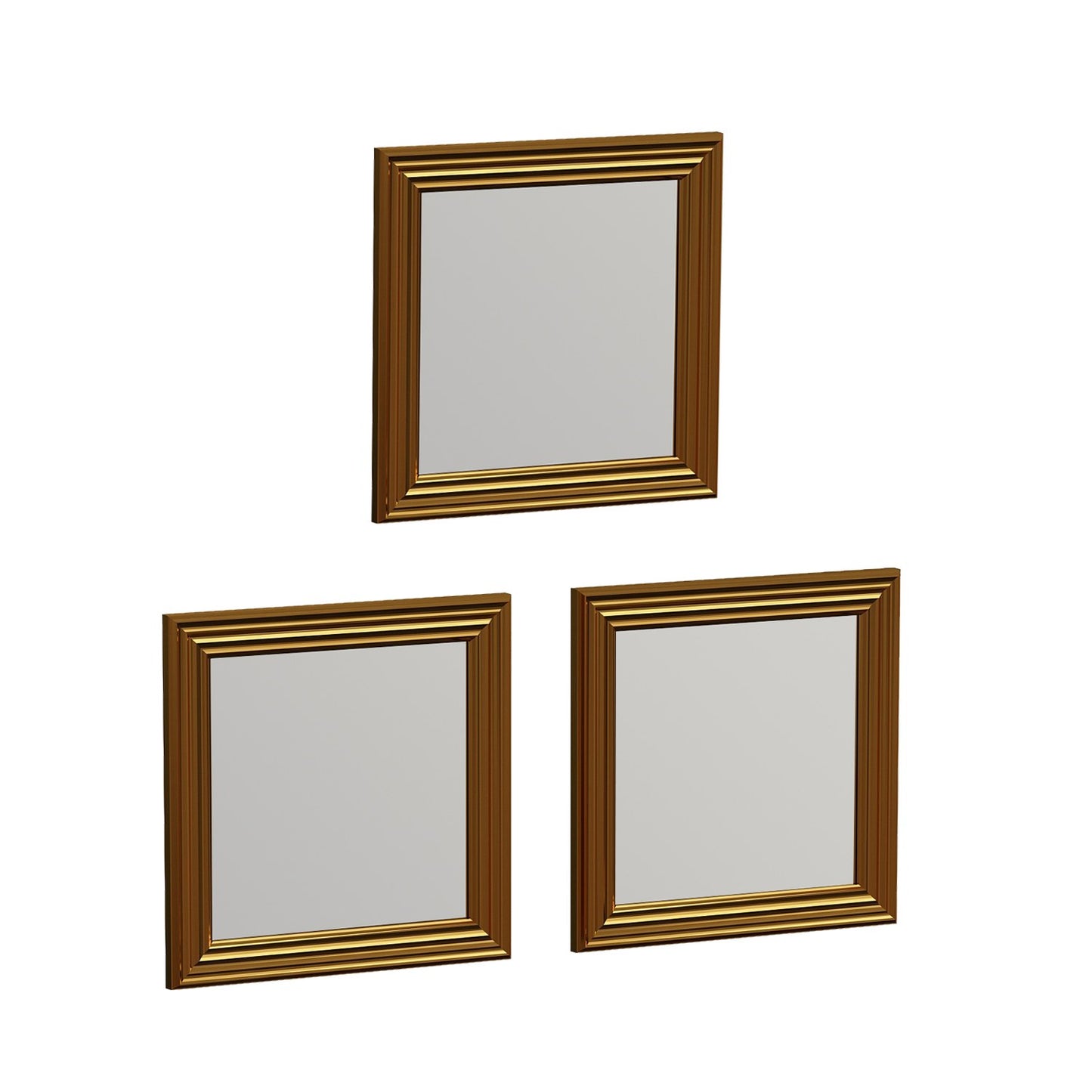 Set ogledala (3 komada), Zlato, Otto - Gold