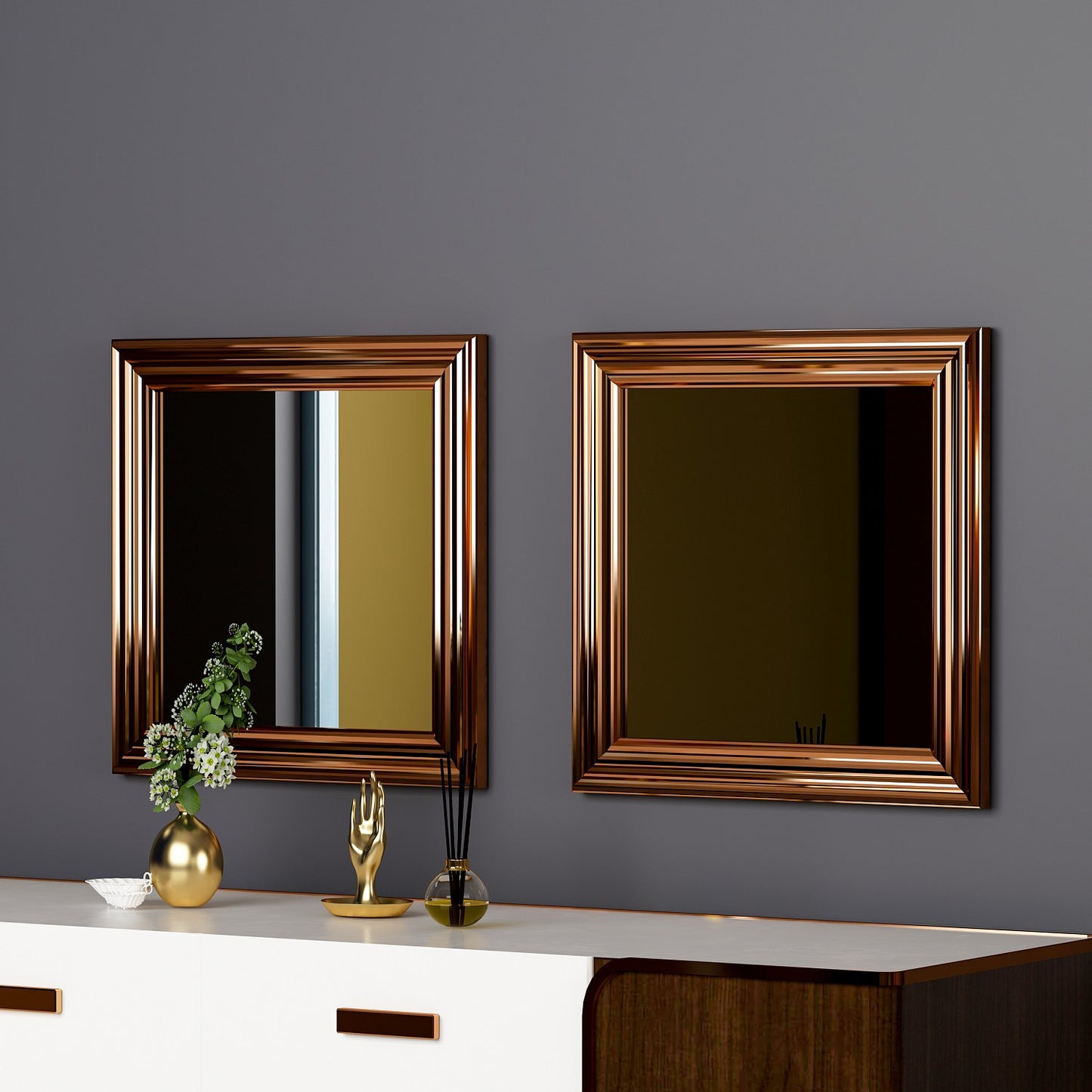 Set ogledala (2 komada), bronca, Bale - Bronze