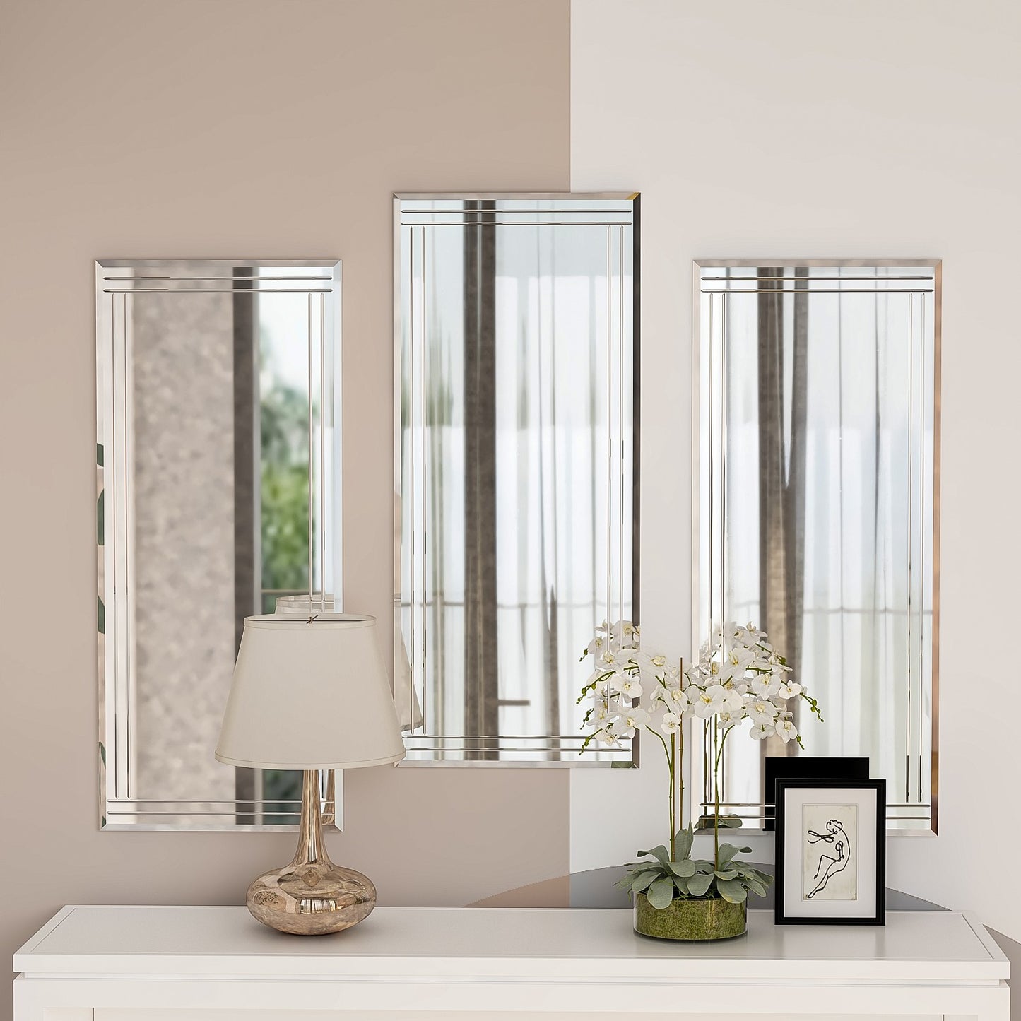 Dekorativni set ogledala (3 komada) Mini Buhem - Transparent