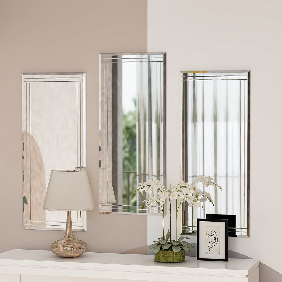 Dekorativni set ogledala (3 komada) Mini Buhem - Transparent